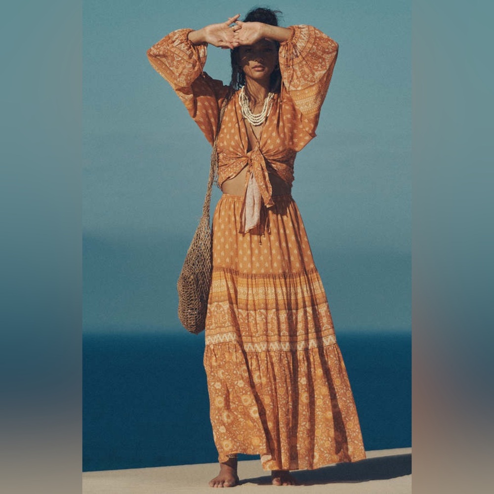 Spell Utopia Maxi Skirt in Cinnamon Size Small